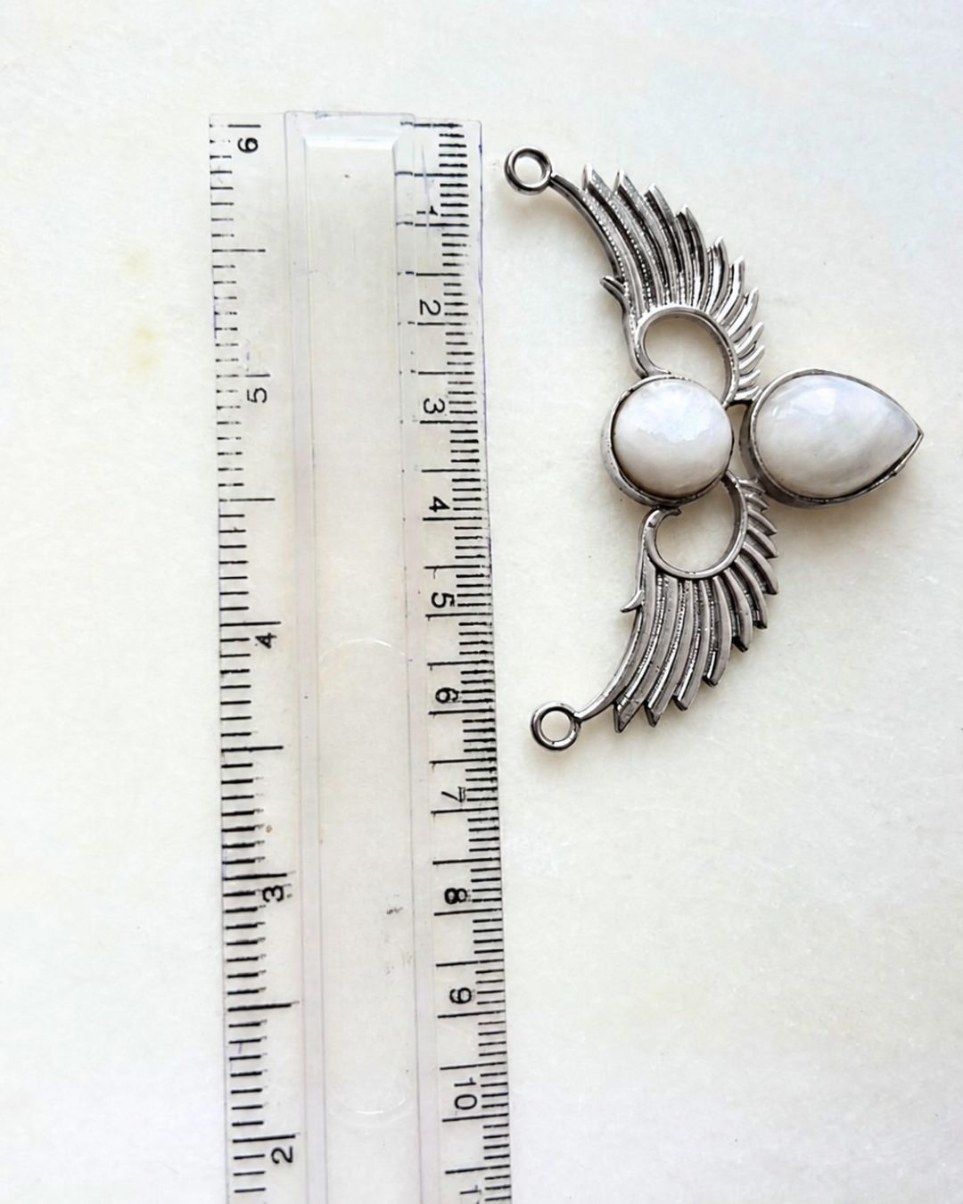 Teardrop Silver Filled Stone Brass Connector for Jewelry Making - Image 2