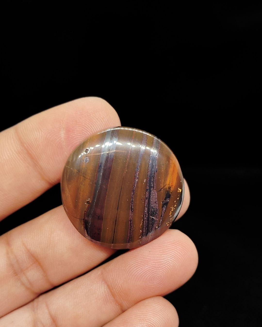 32mm Iron Tiger Eye Cabochon – Round Shape - Image 2