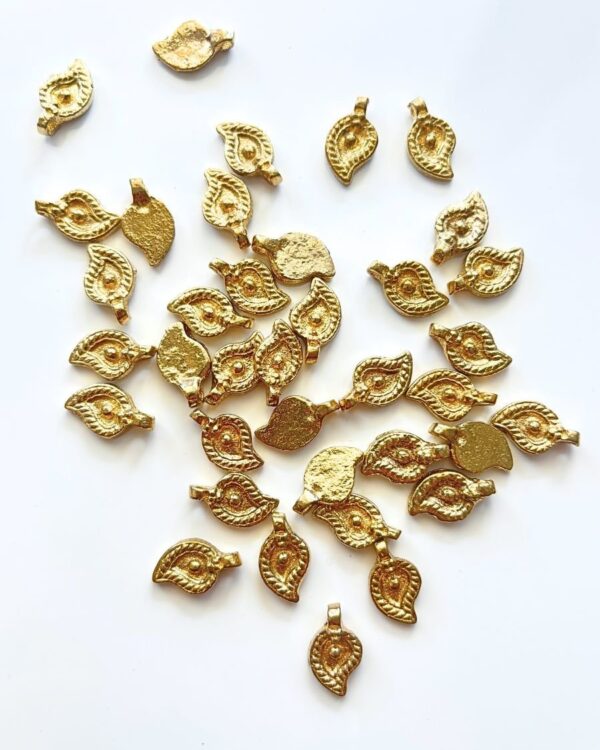 Paisley Eye Brass Charms – Pack of 10 Pieces