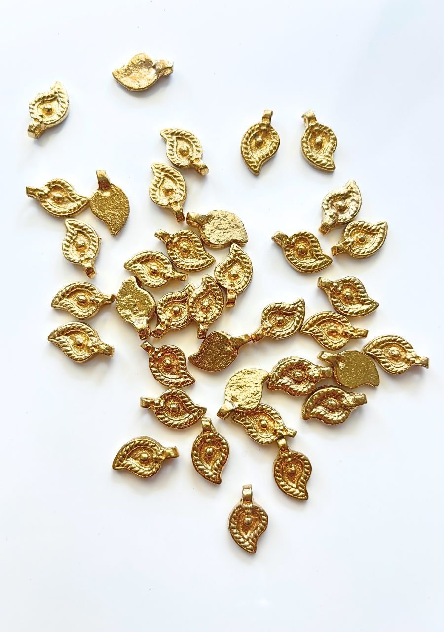 Paisley Eye Brass Charms – Pack of 10 Pieces