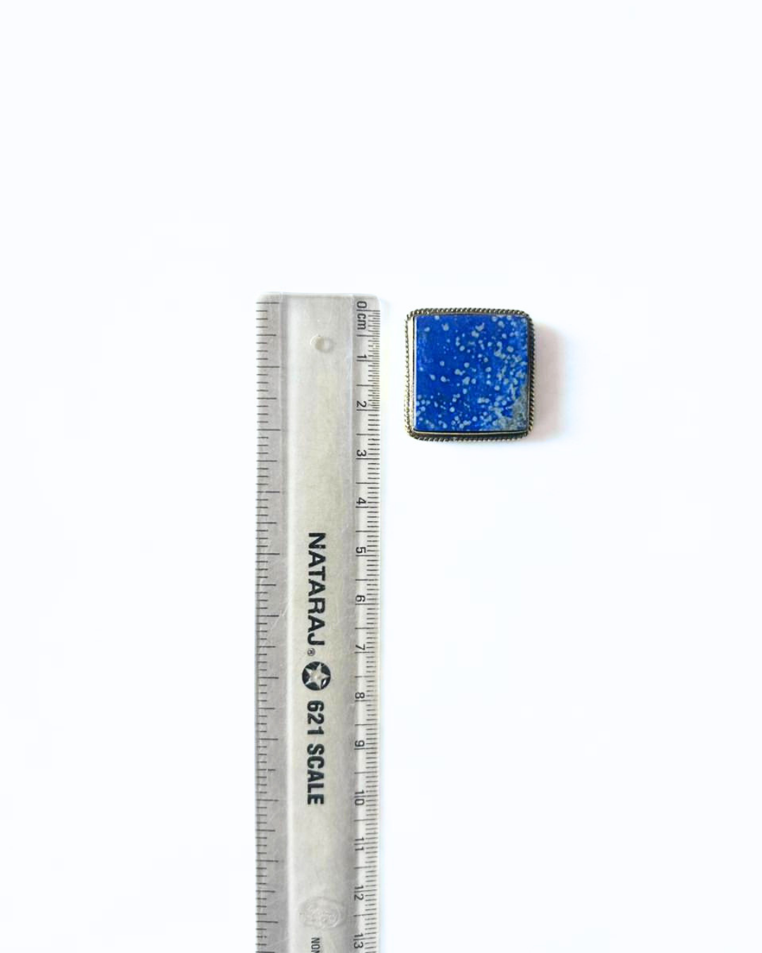22mm Lapis Lazuli Grooved Stone with Brass Groove - Image 3