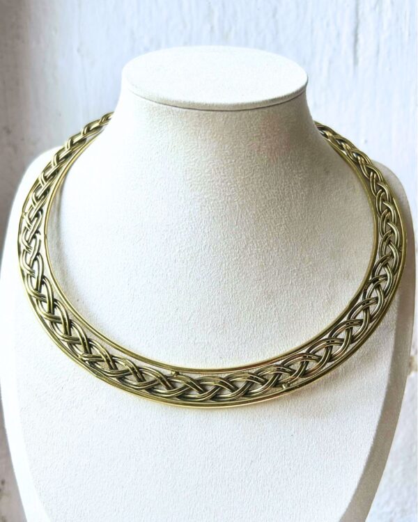 Braided Woven Brass Collar Choker