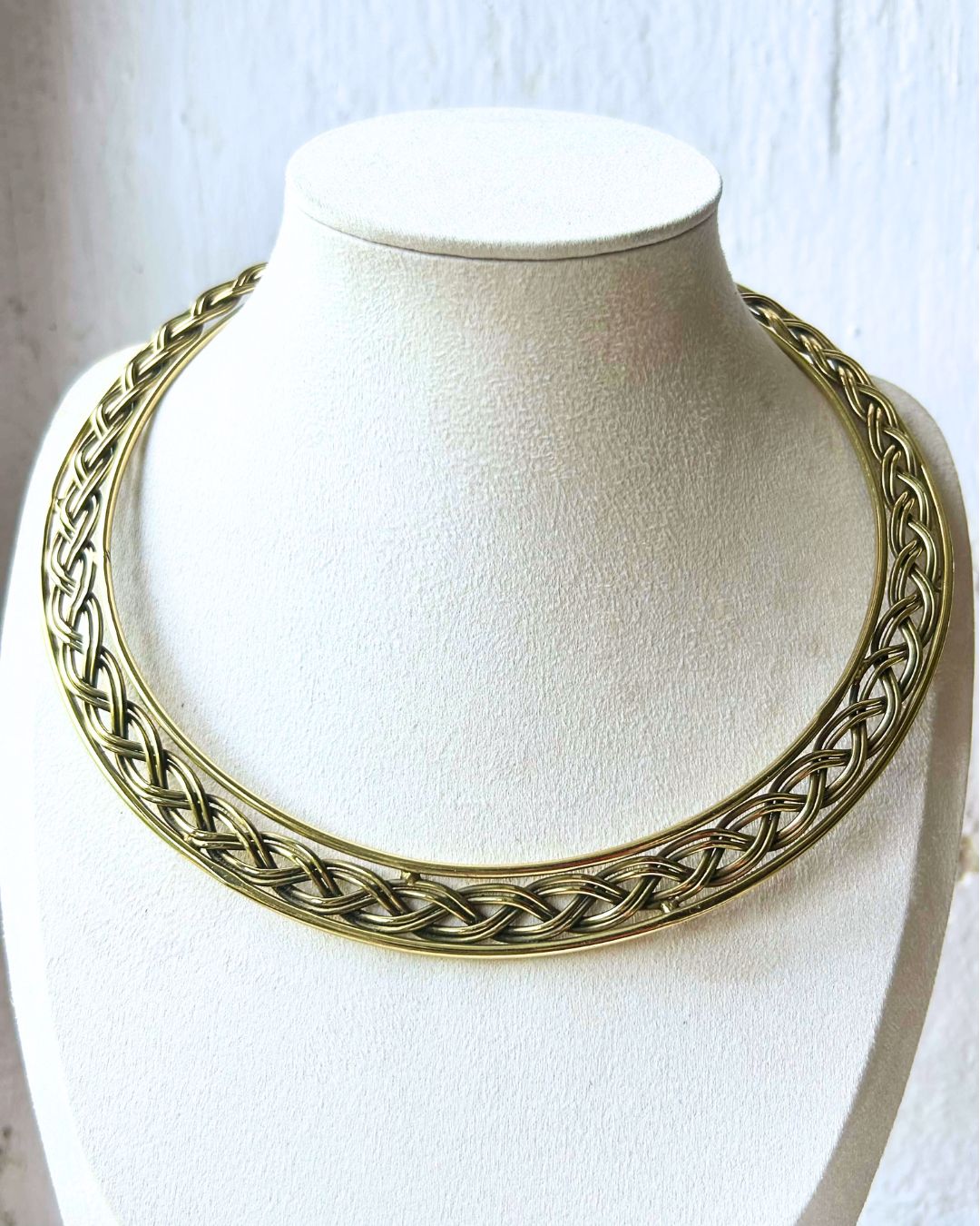 Braided Woven Brass Collar Choker