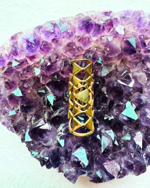Sri Yantra Triangular Brass Dreadlock Jewelry