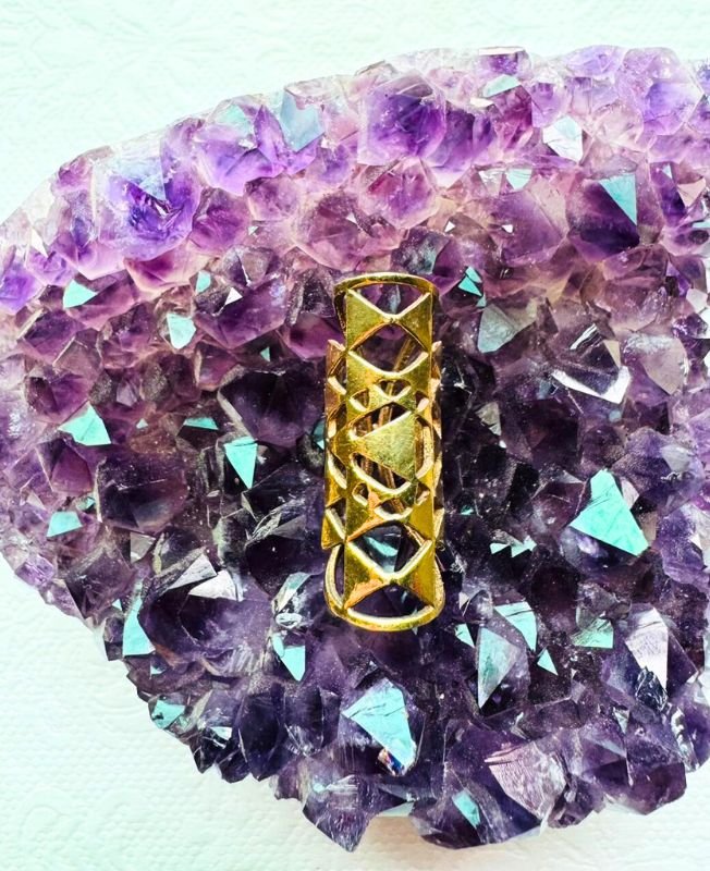 Sri Yantra Triangular Brass Dreadlock Jewelry