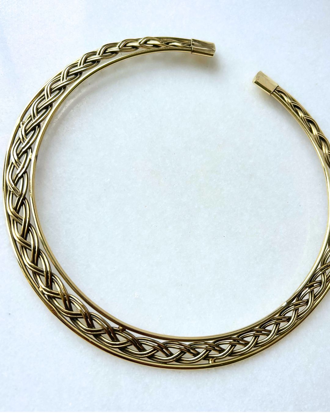 Braided Woven Brass Collar Choker - Image 2