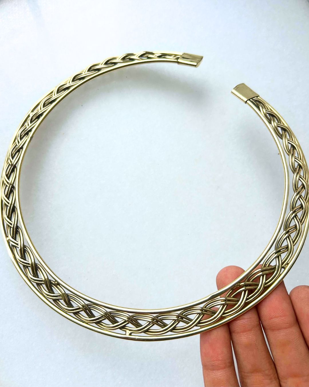Braided Woven Brass Collar Choker - Image 3