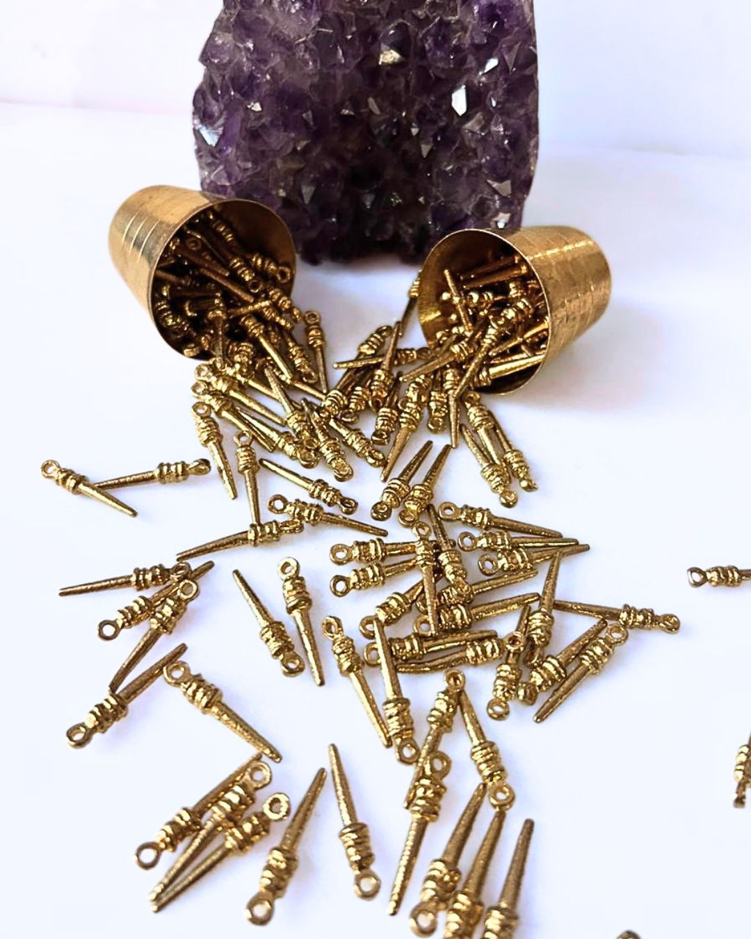 Long Spear Brass Charms – Pack of 5 Pieces - Image 2