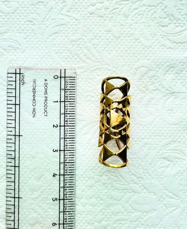 Sri Yantra Triangular Brass Dreadlock Jewelry - Image 4