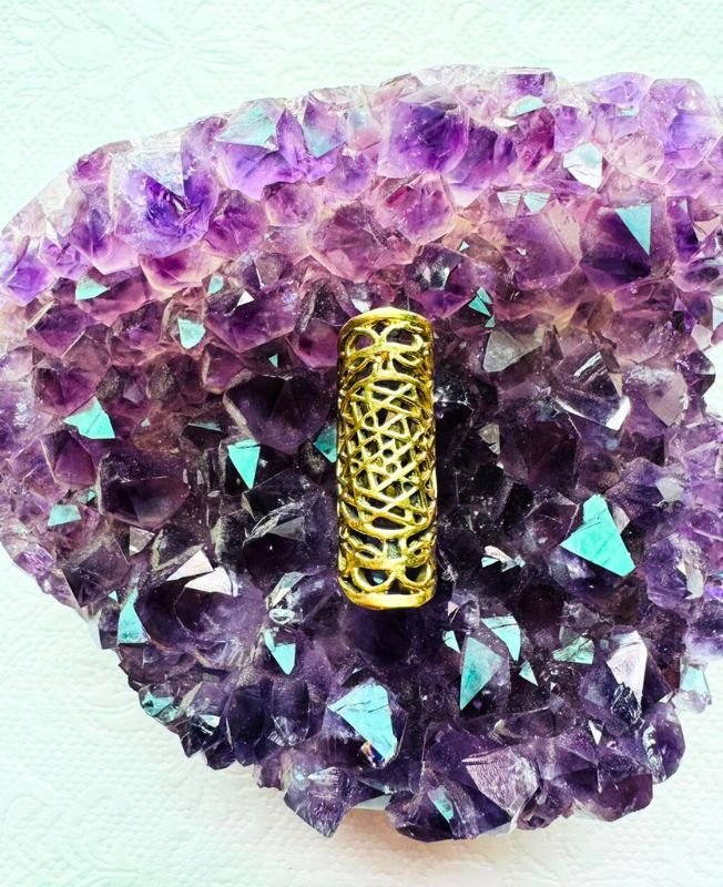 Sri Yantra Mandala Brass Dreadlock Jewelry