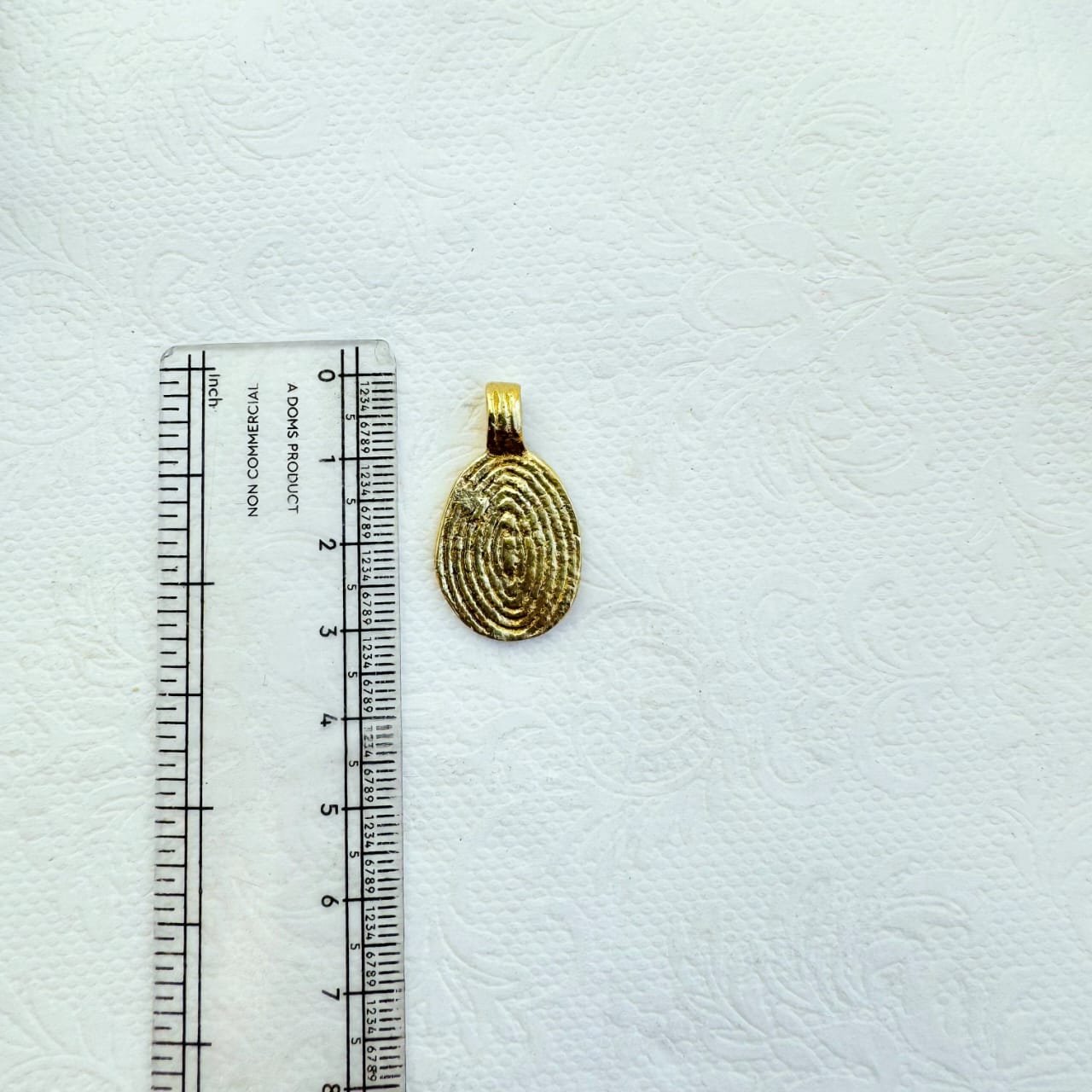 Oval Spiral Texture Brass Pendant - Image 3