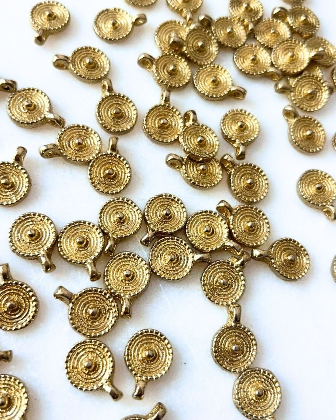 Spiral Sun Brass Charms – Pack of 5 Pieces