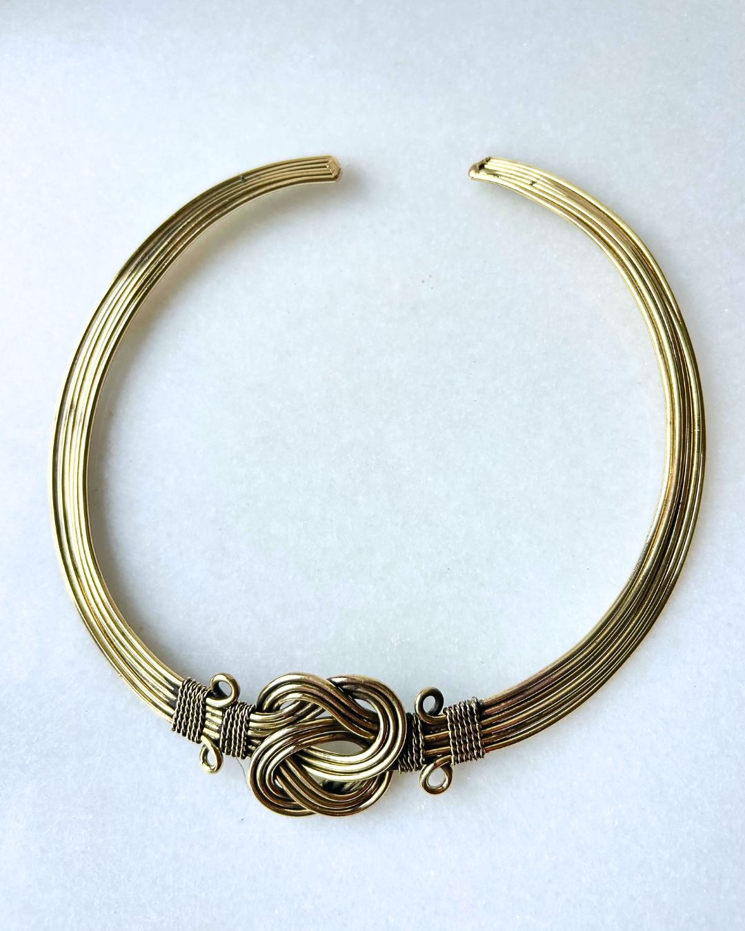 Multi Strand Celtic Knot Brass Choker - Image 2