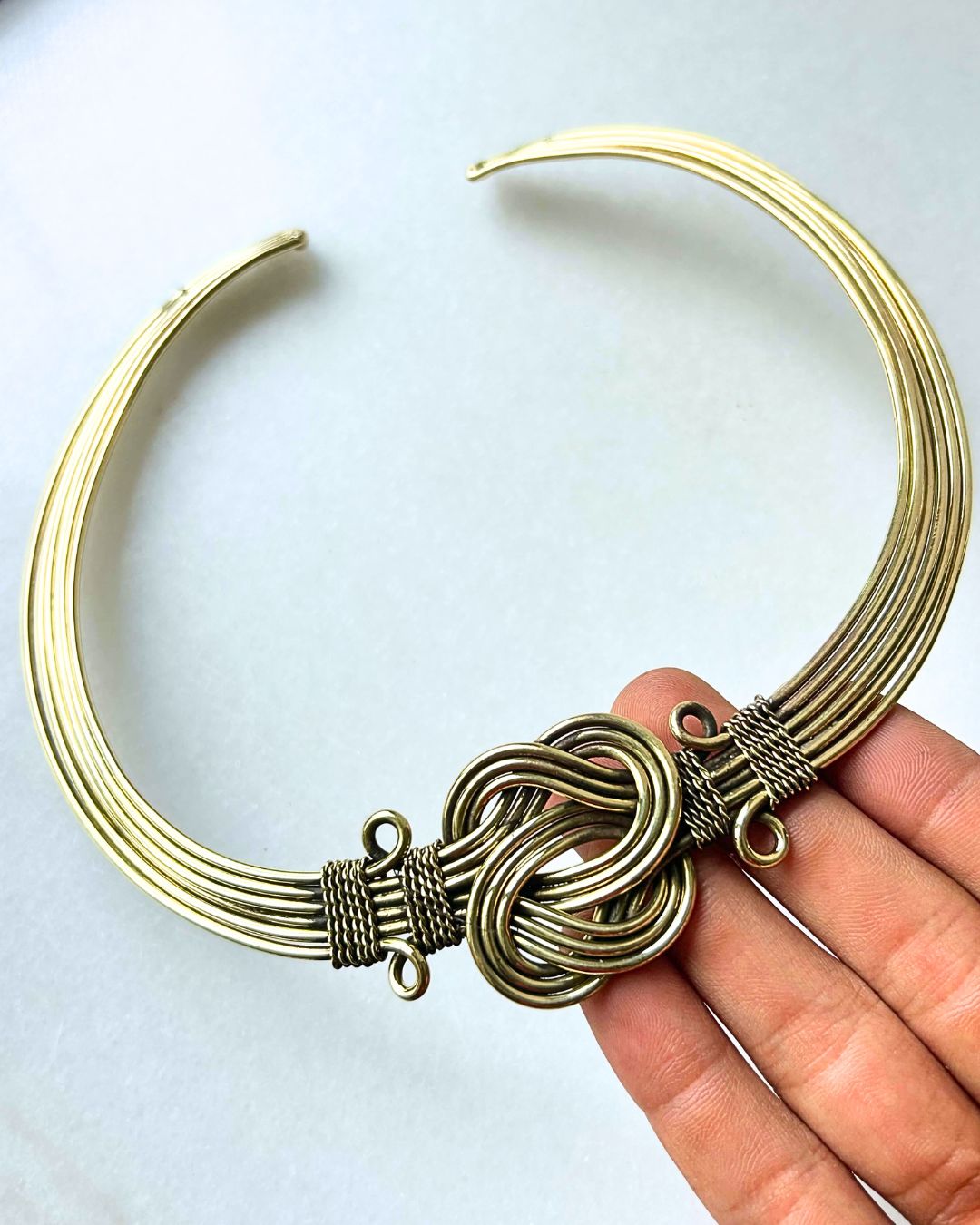 Multi Strand Celtic Knot Brass Choker - Image 3