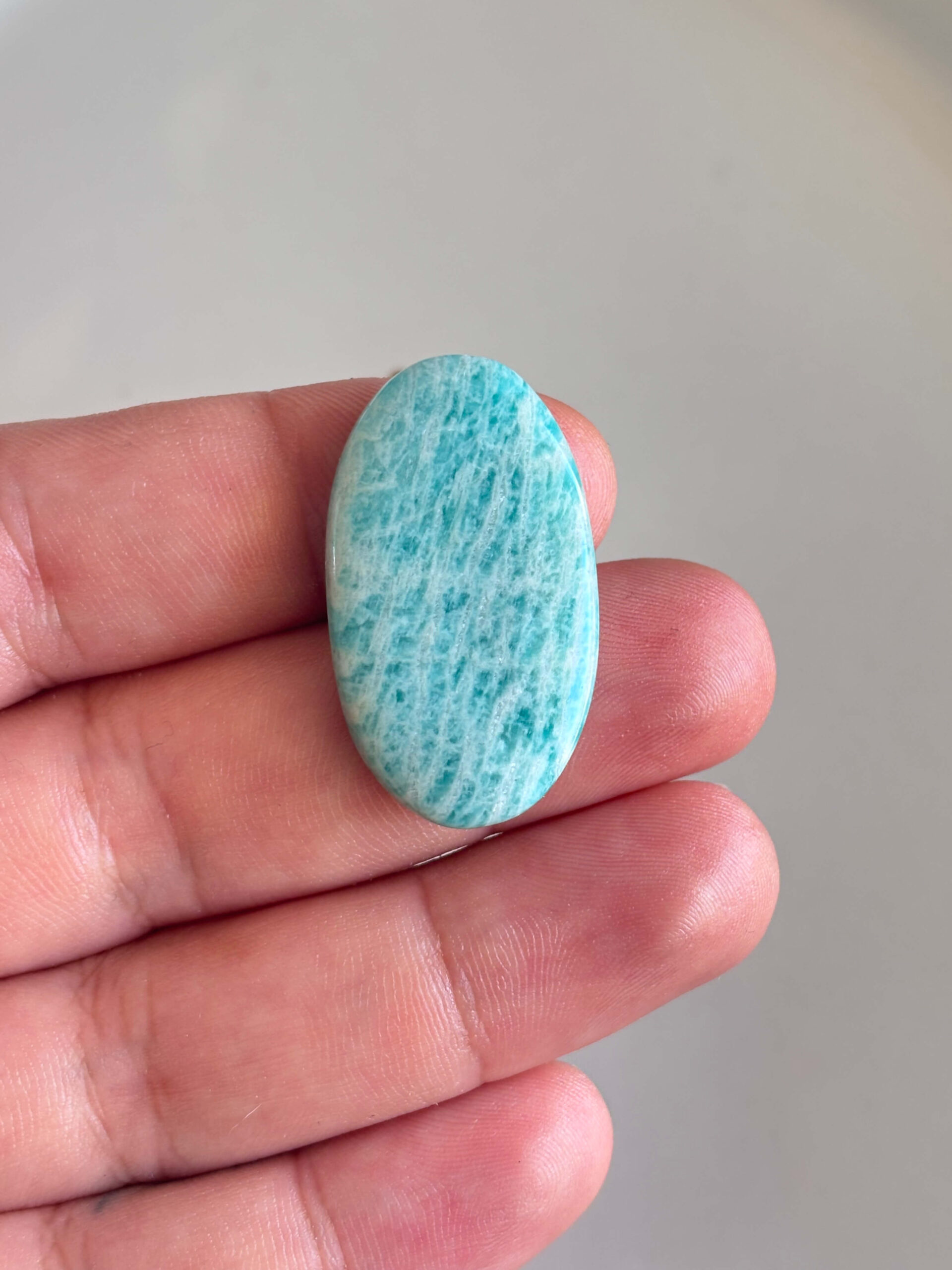 37mm Amazonite Cabochon for Wire Wrapping - Image 2