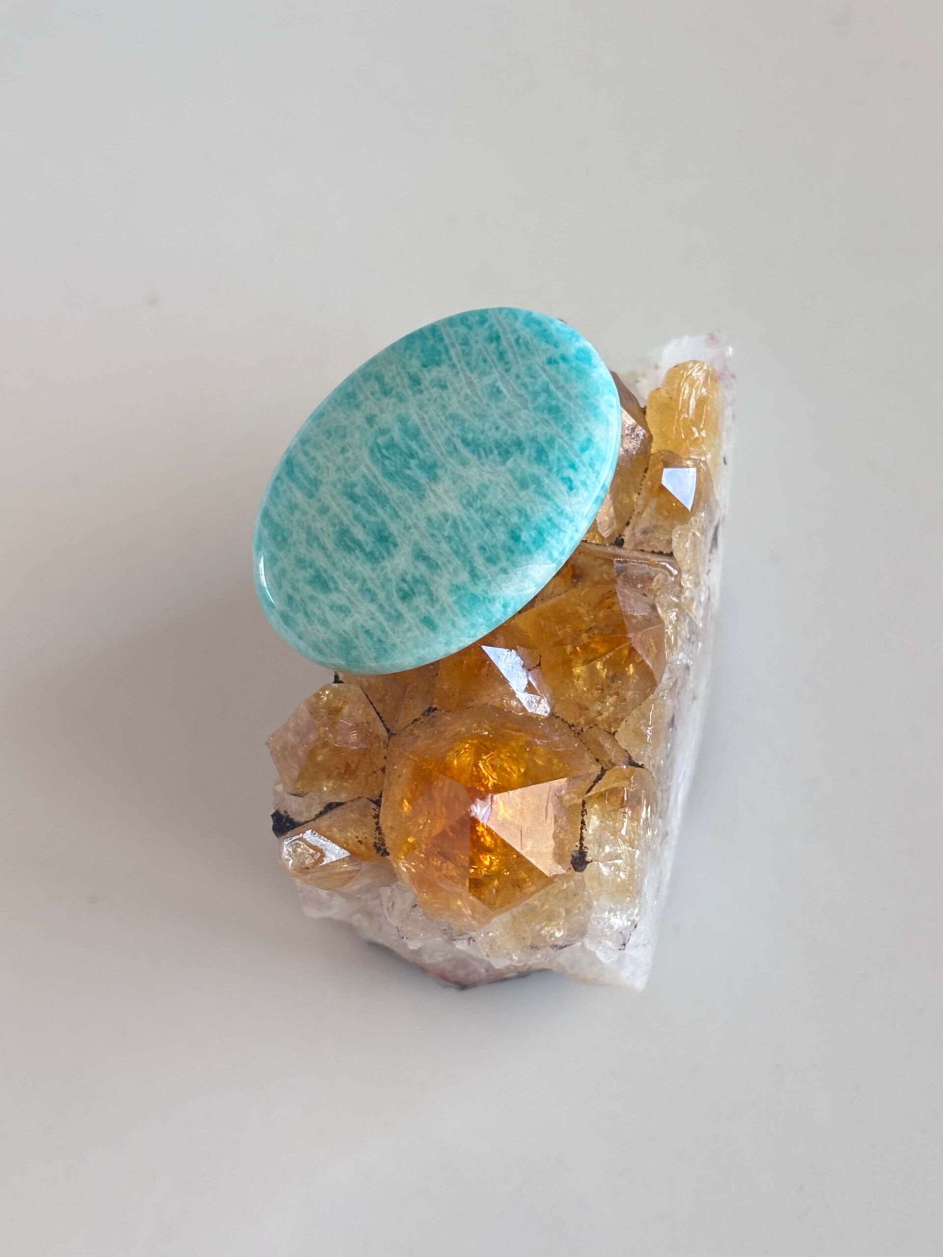 34mm Amazonite Cabochon for Macramé Jewelry
