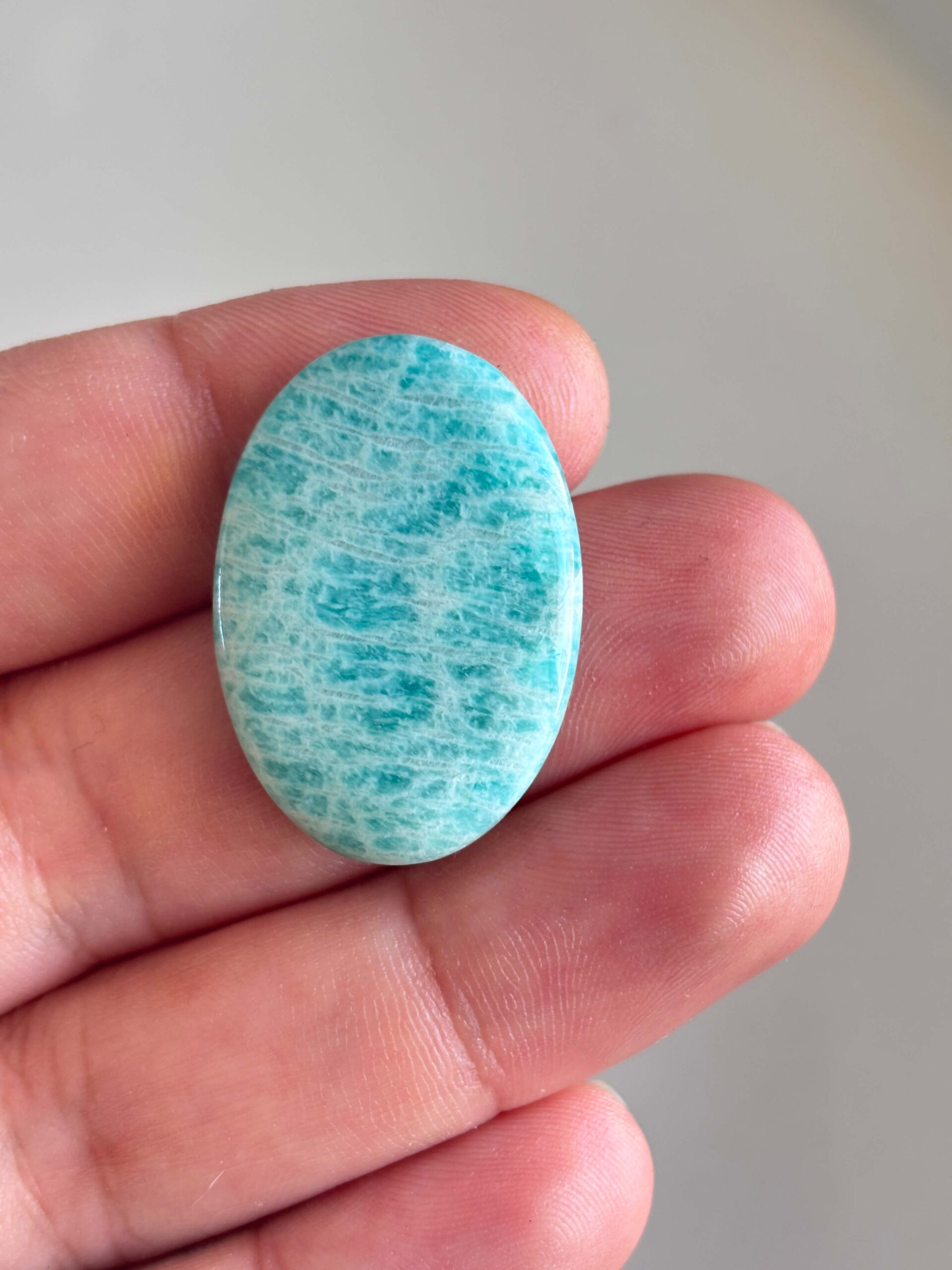 34mm Amazonite Cabochon for Macramé Jewelry - Image 2