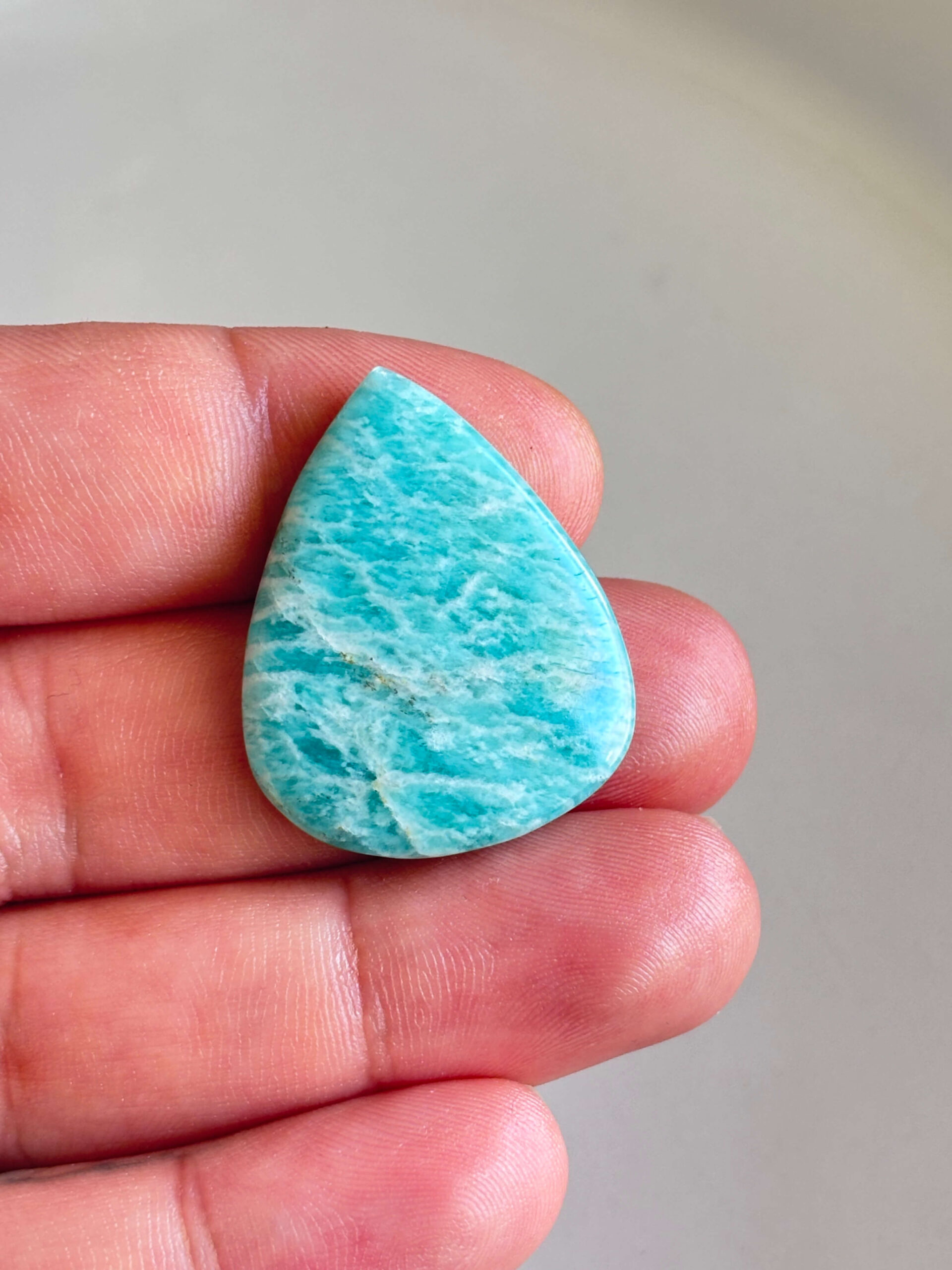 34mm Amazonite Cabochon for Handmade Pendants - Image 2