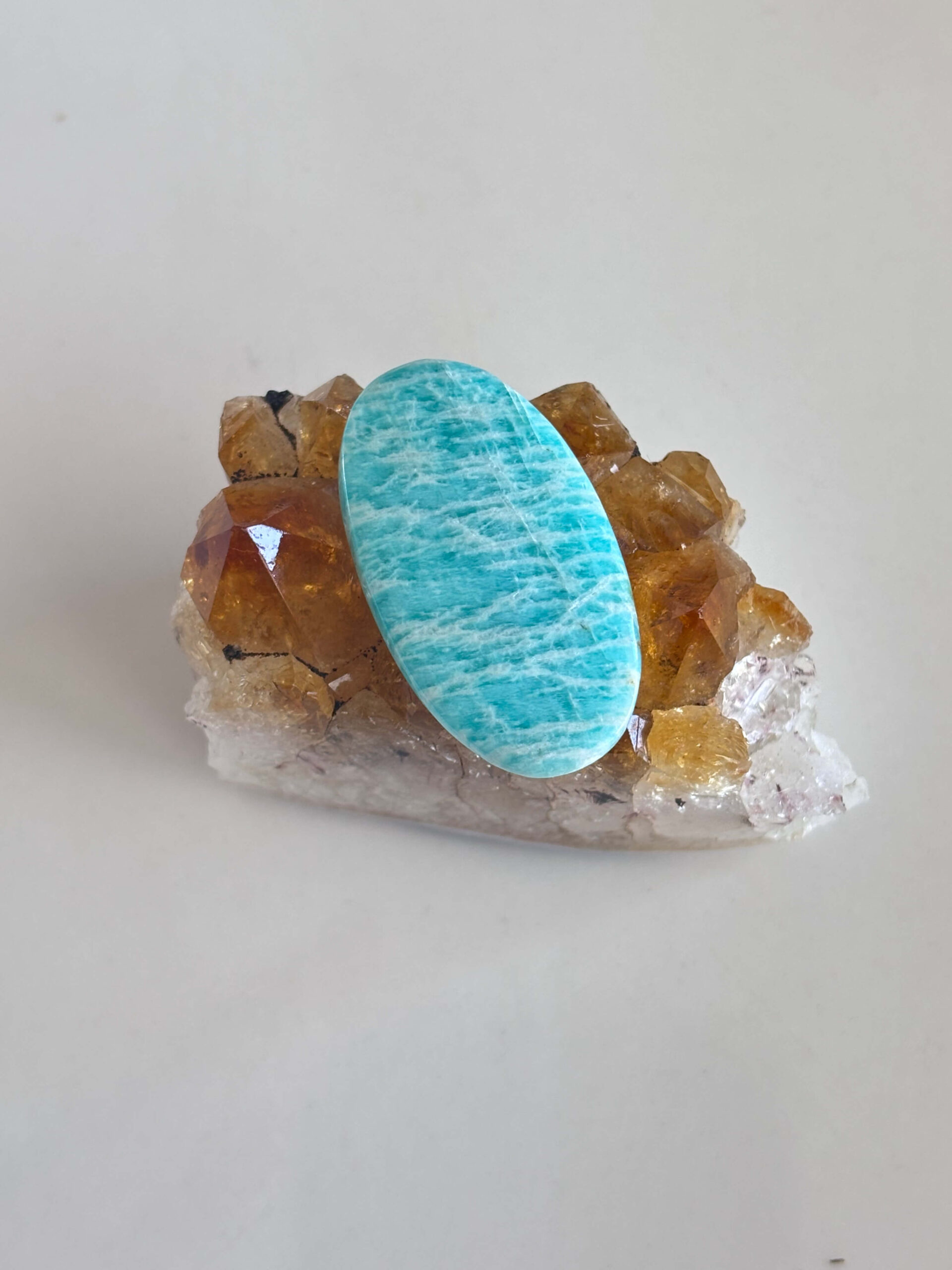 37mm Amazonite Cabochon for Macramé Jewelry