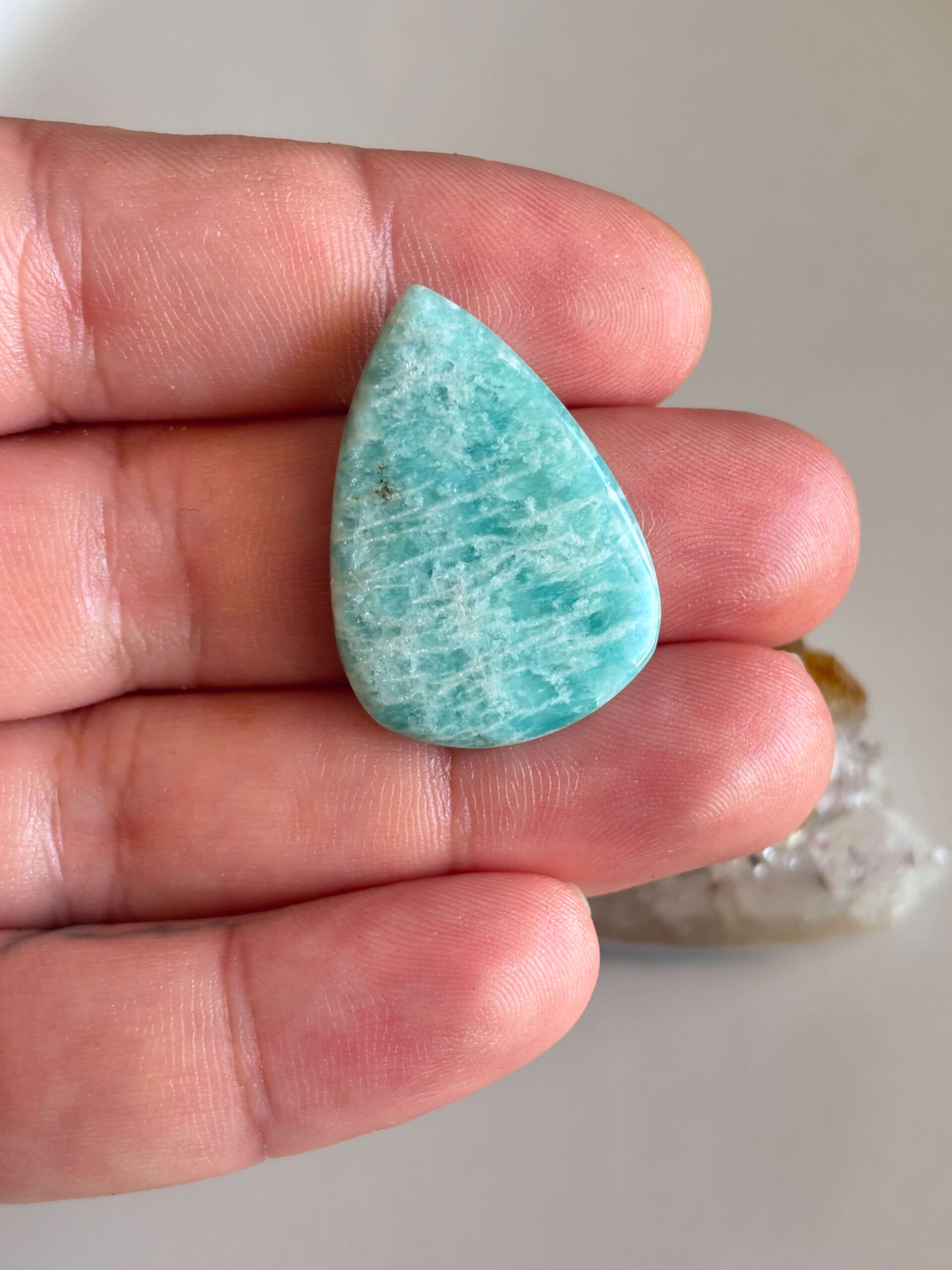 33mm Amazonite Cabochon for Artisan Necklaces - Image 2