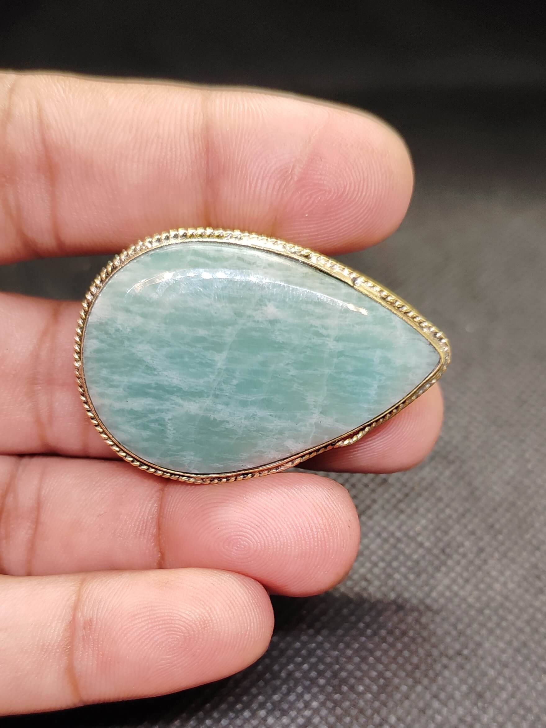 45mm Amazonite Grooved Cabochon - Image 2