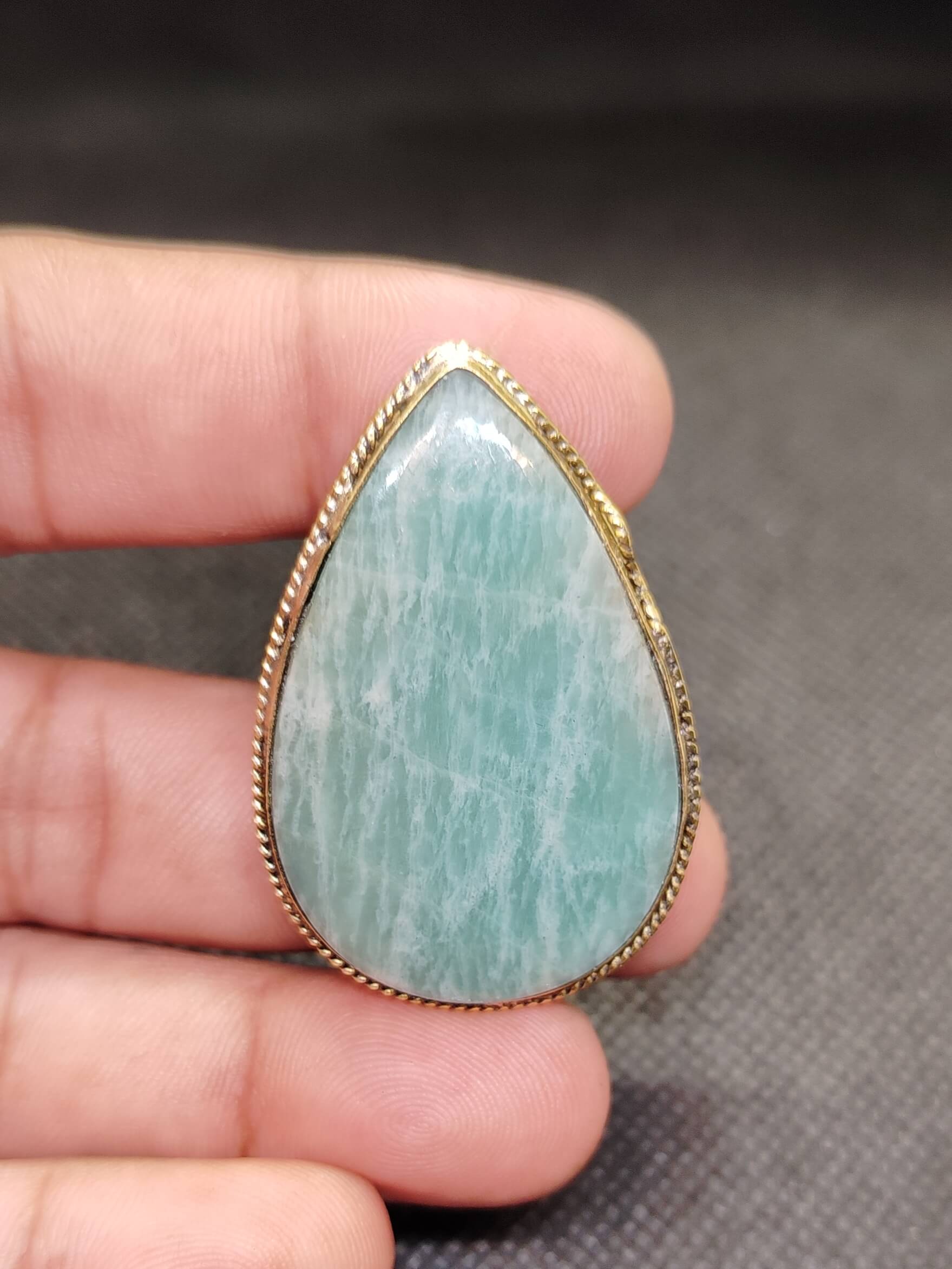 45mm Amazonite Grooved Cabochon