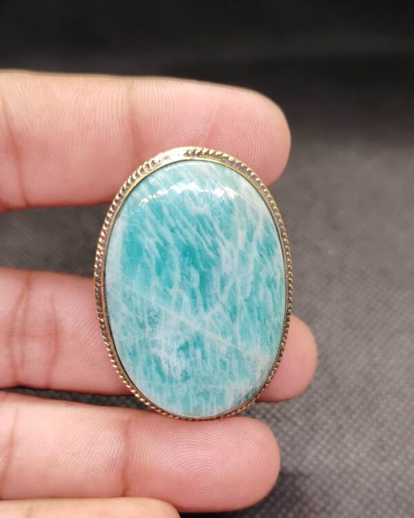 44mm One of a Kind Amazonite Grooved Stone
