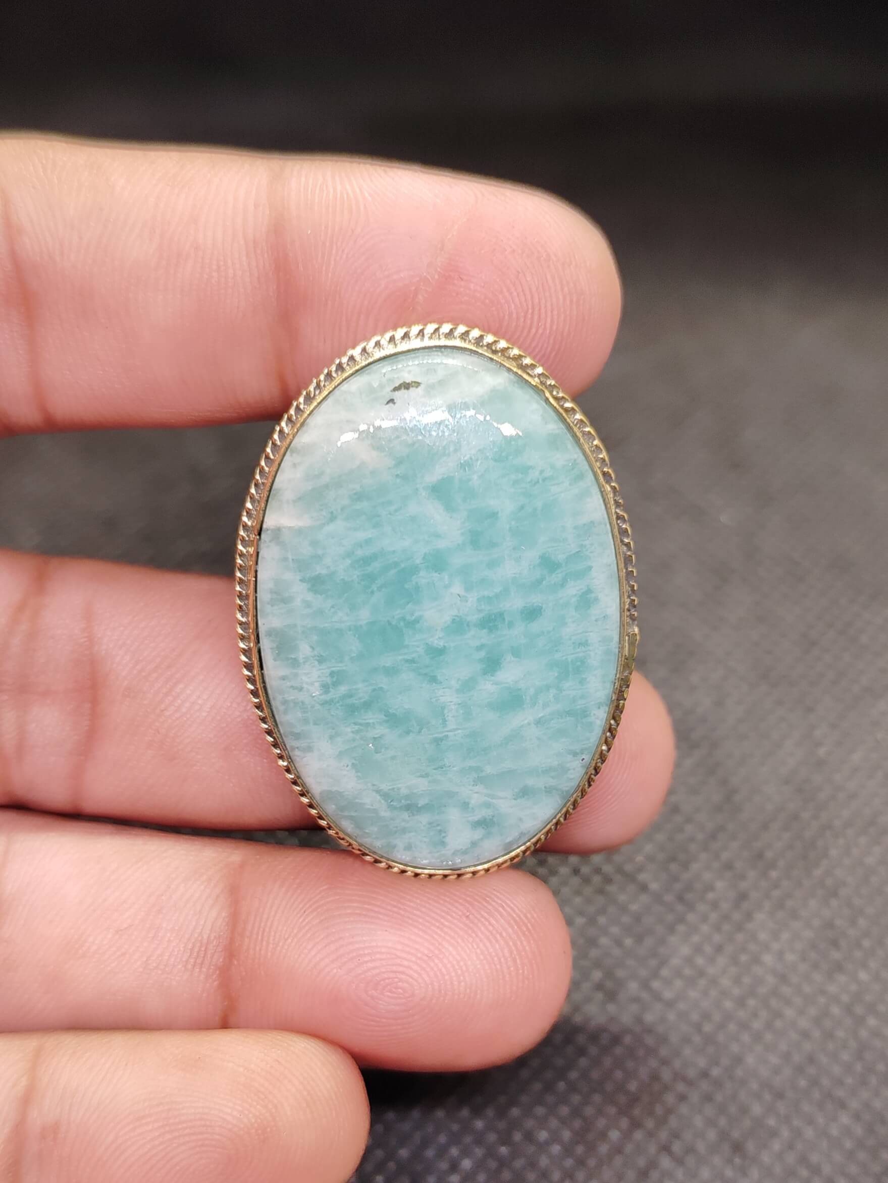 41mm Amazonite Pendant Stone with Groove