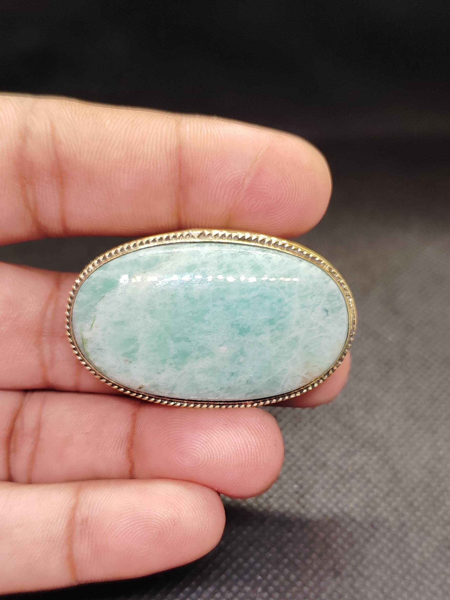 46mm Natural Amazonite for Micro Macramé - Image 2