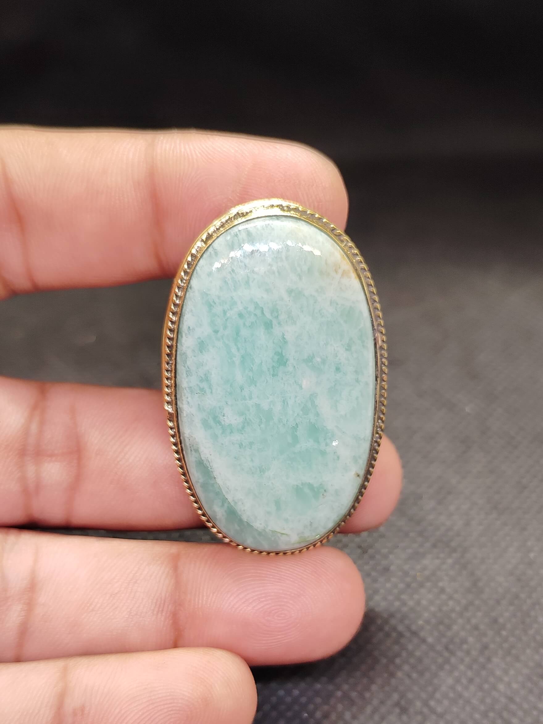 46mm Natural Amazonite for Micro Macramé