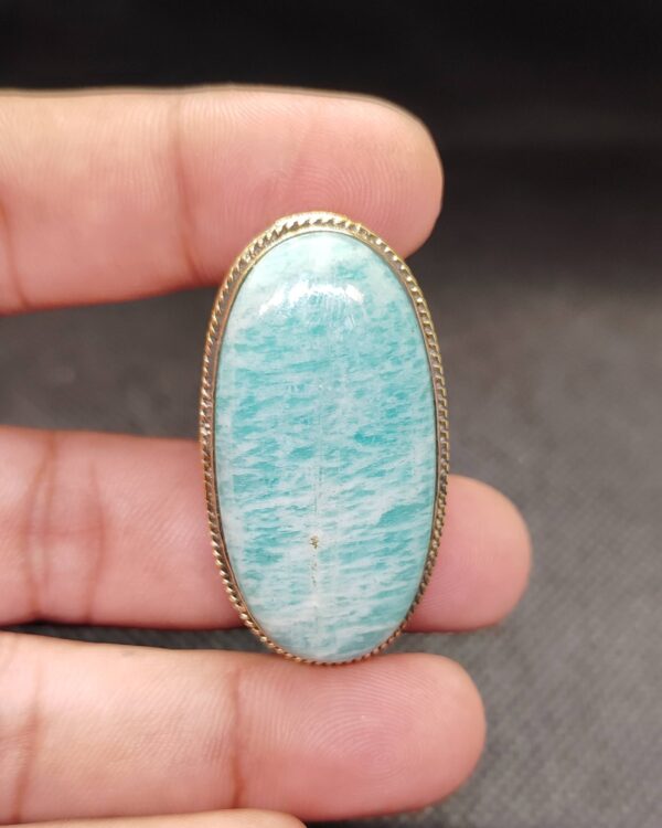 44mm Amazonite Grooved Jewelry Stone