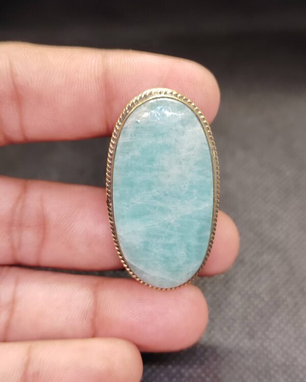 44mm Hand Selected Amazonite Grooved Stone