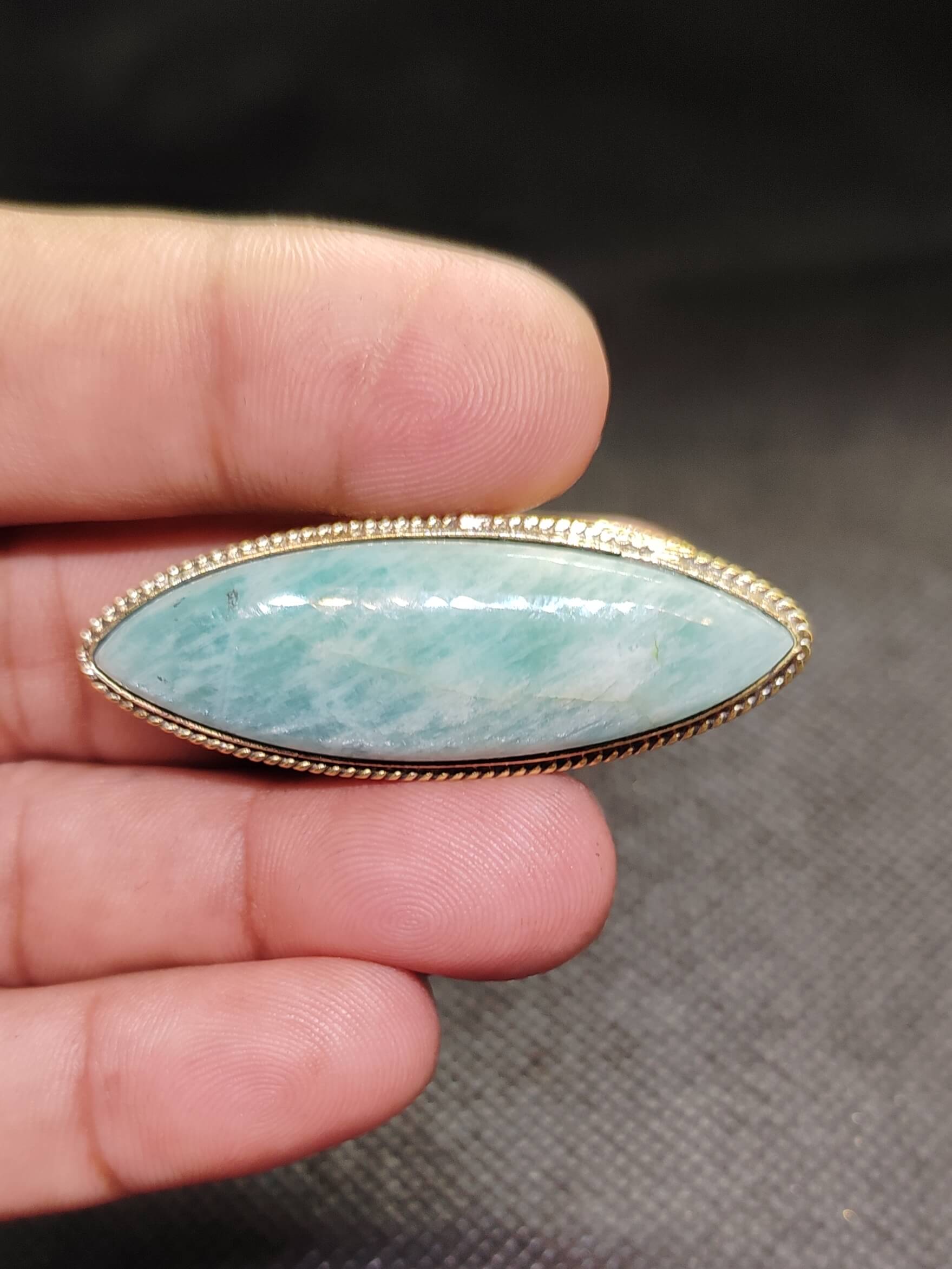 49mm Large Amazonite Grooved Cabochon - Image 2