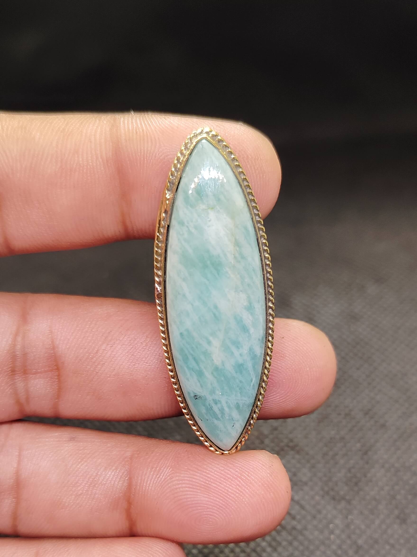 49mm Large Amazonite Grooved Cabochon