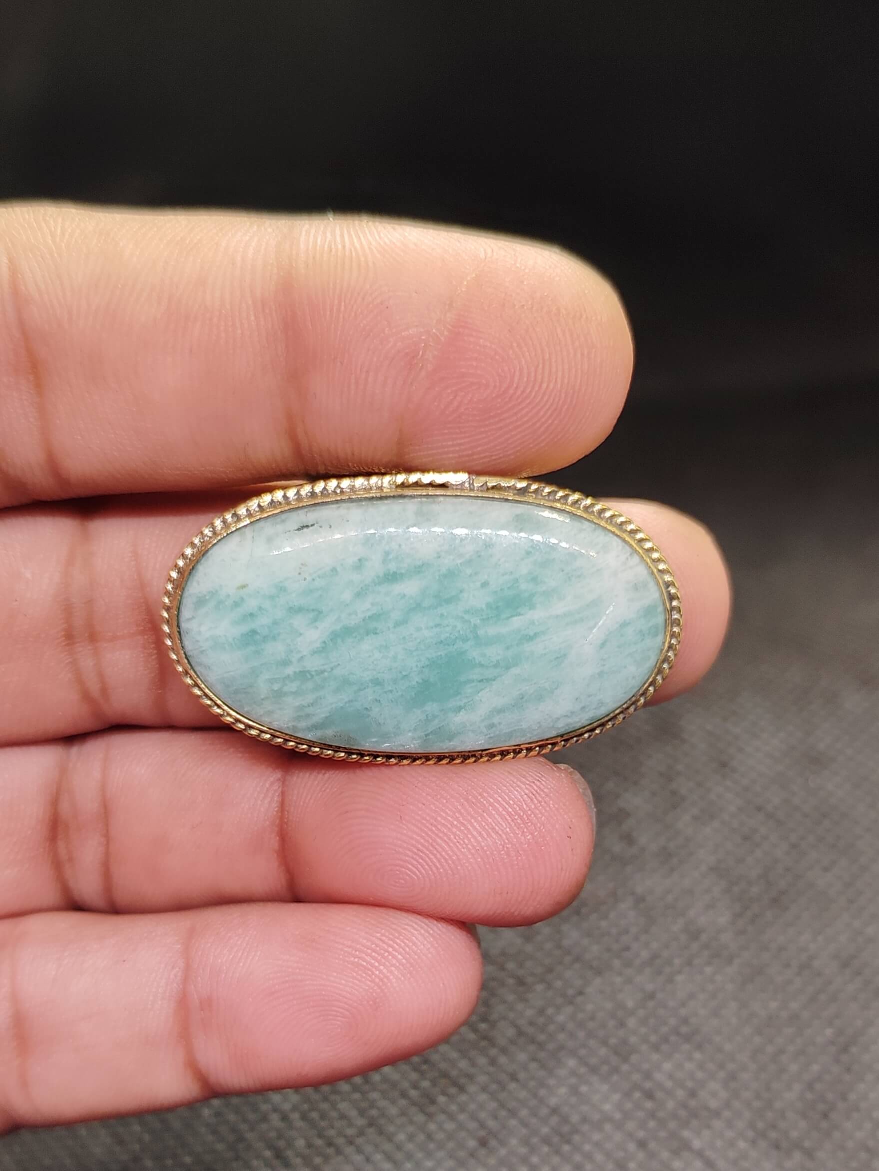 39mm Amazonite Grooved Gemstone - Image 2