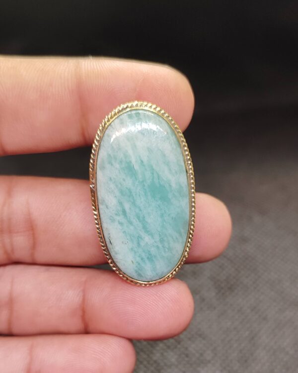 39mm Amazonite Grooved Gemstone