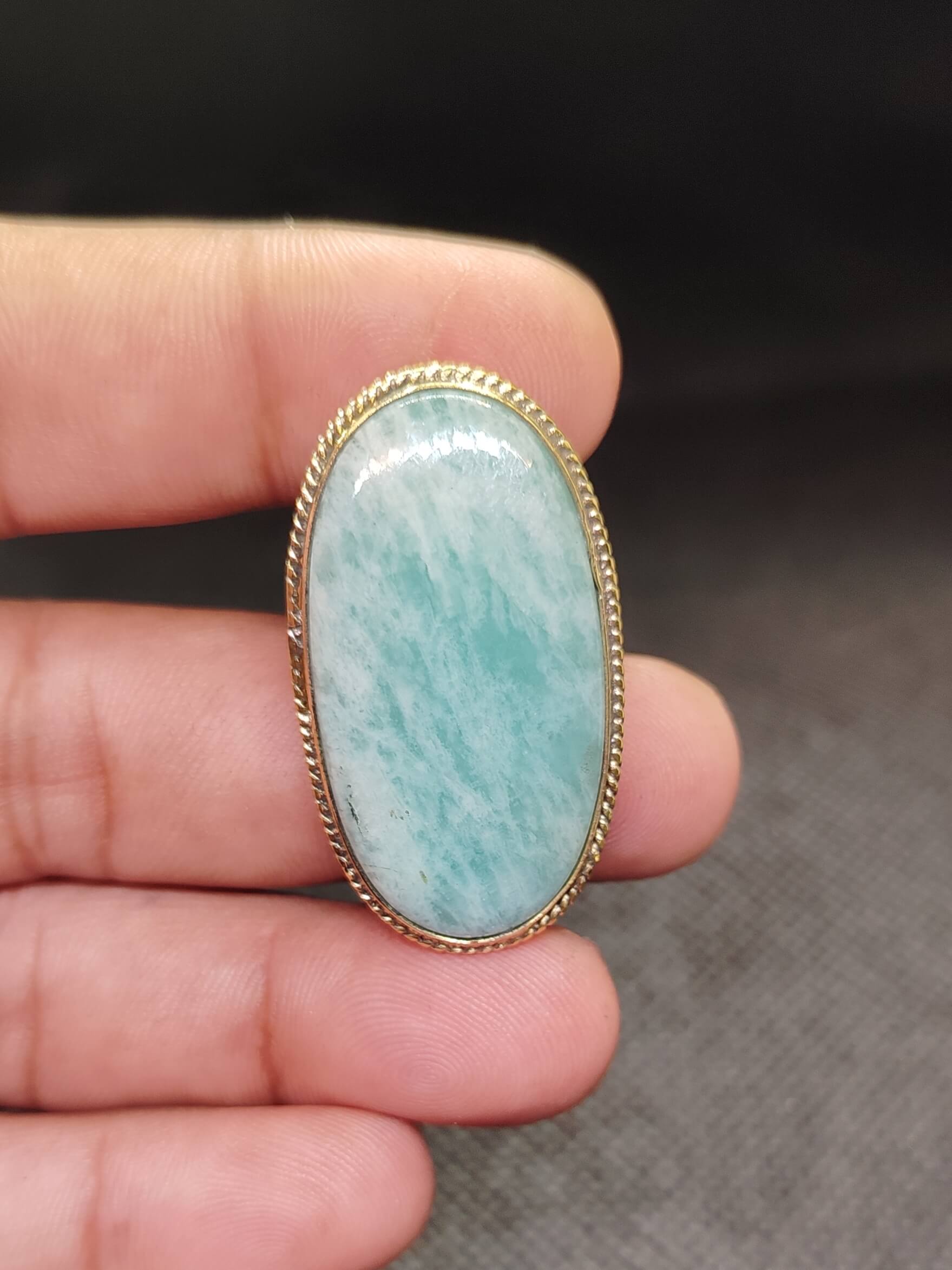 39mm Amazonite Grooved Gemstone