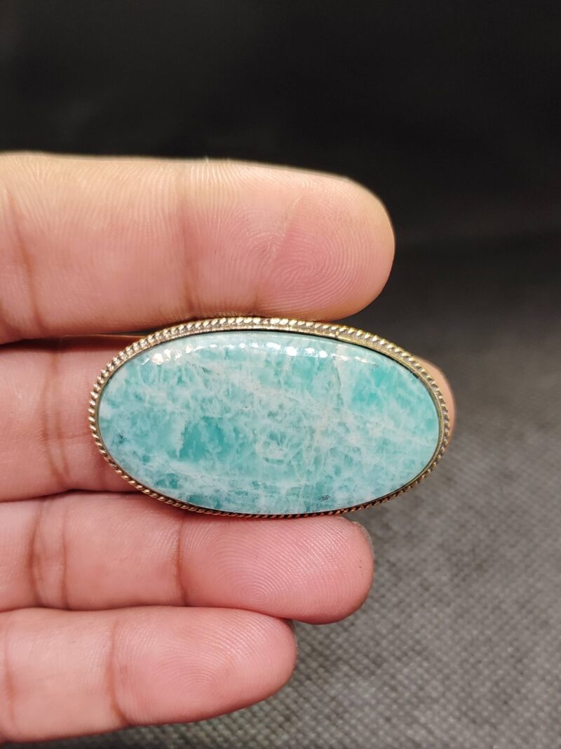 Amazonite Grooved Stone for Micro Macramé - Image 2