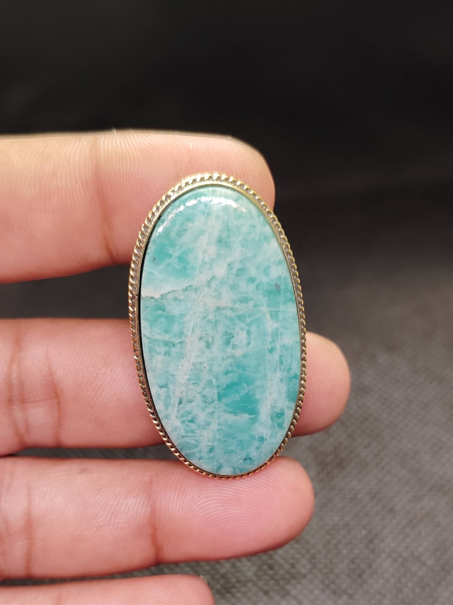 Amazonite Grooved Stone for Micro Macramé