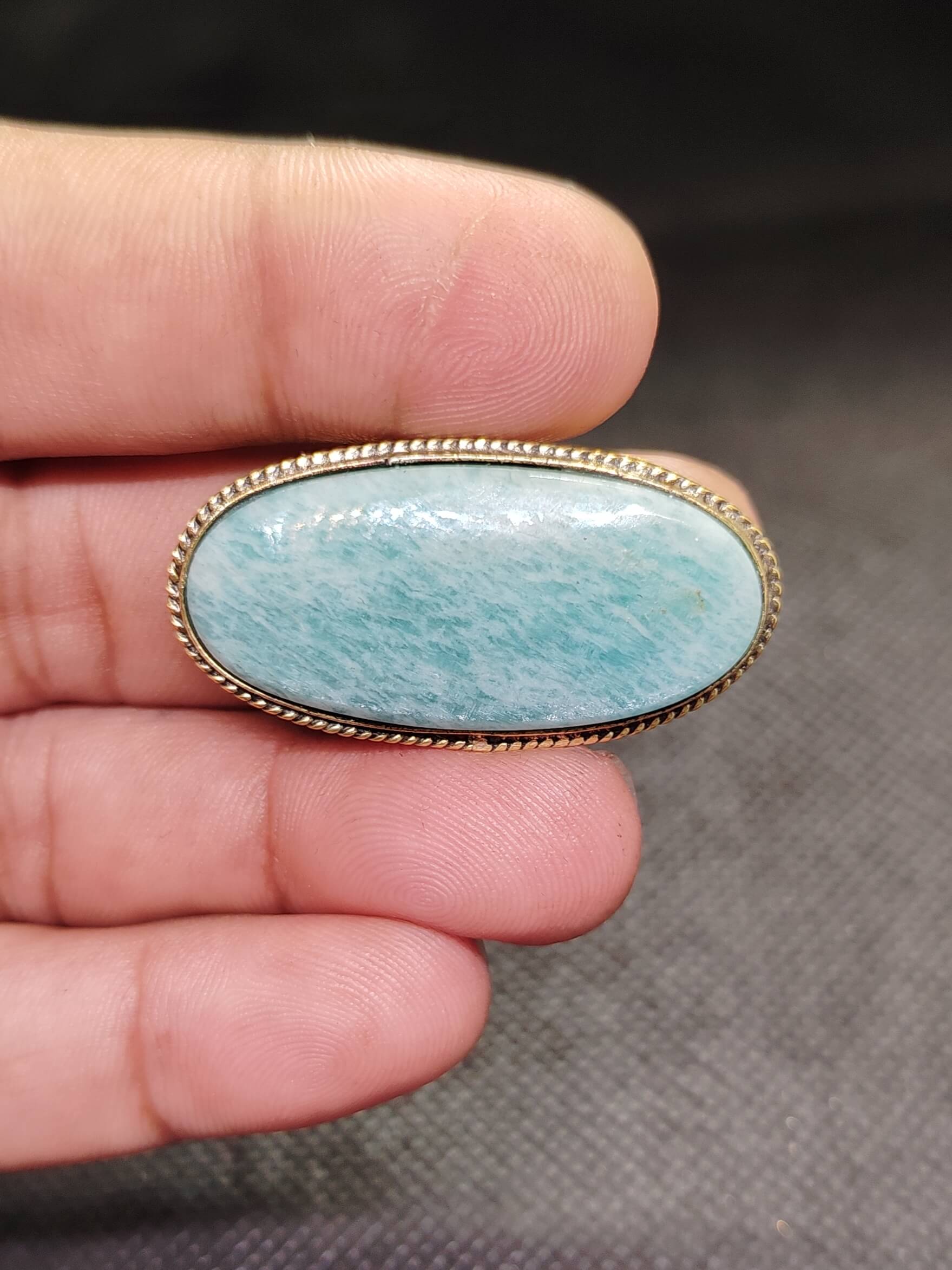 39mm Natural Amazonite Cabochon - Image 2