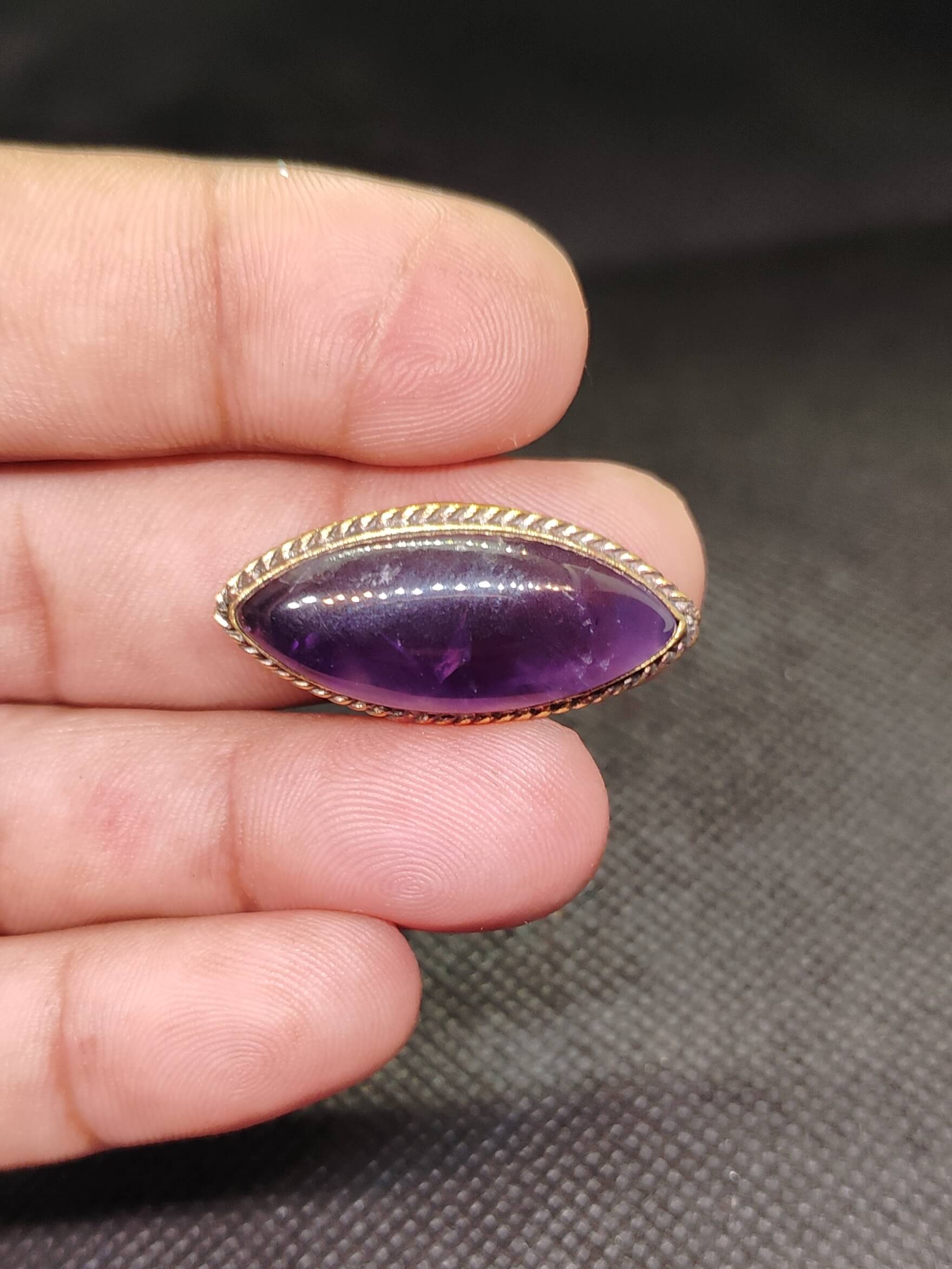 32mm Amethyst Grooved Stone - Image 2