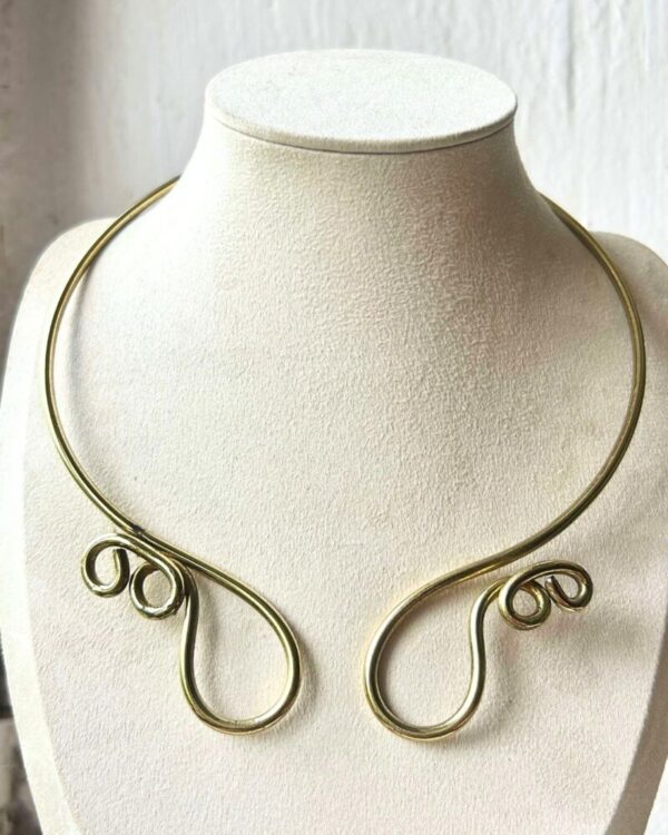 Spiral Sculptural Brass Choker