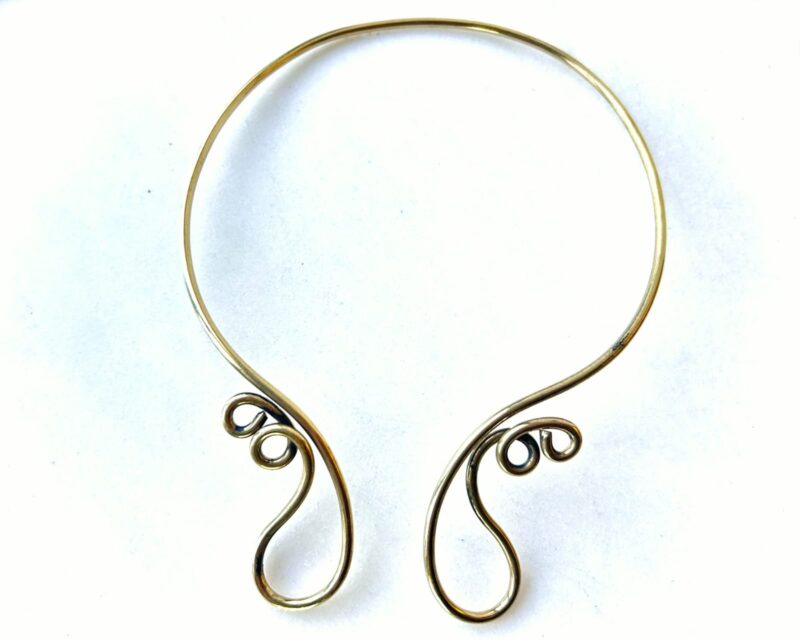 Spiral Sculptural Brass Choker - Image 2