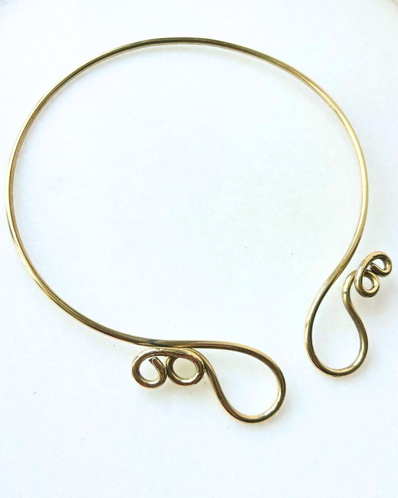 Spiral Sculptural Brass Choker - Image 3