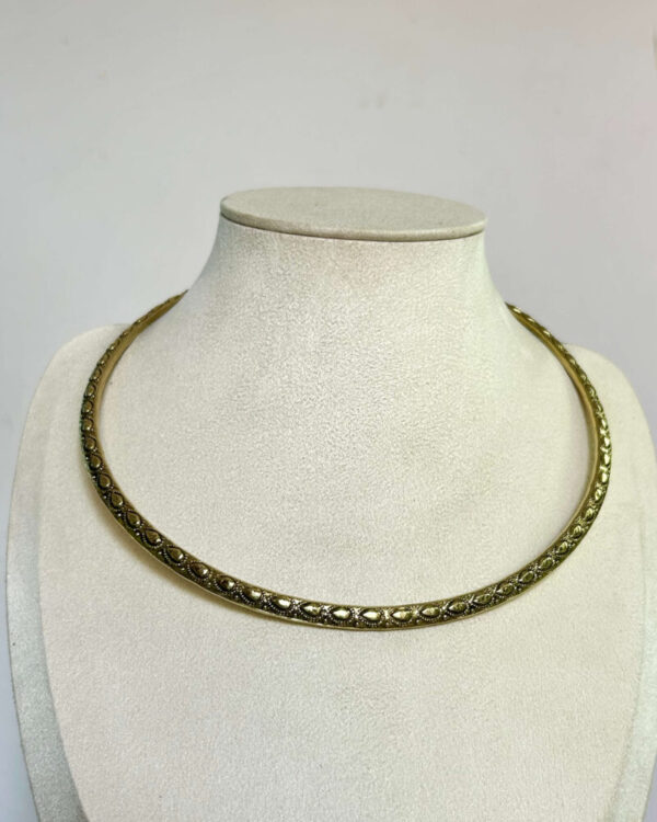 Vintage Pattern Embossed Brass Choker