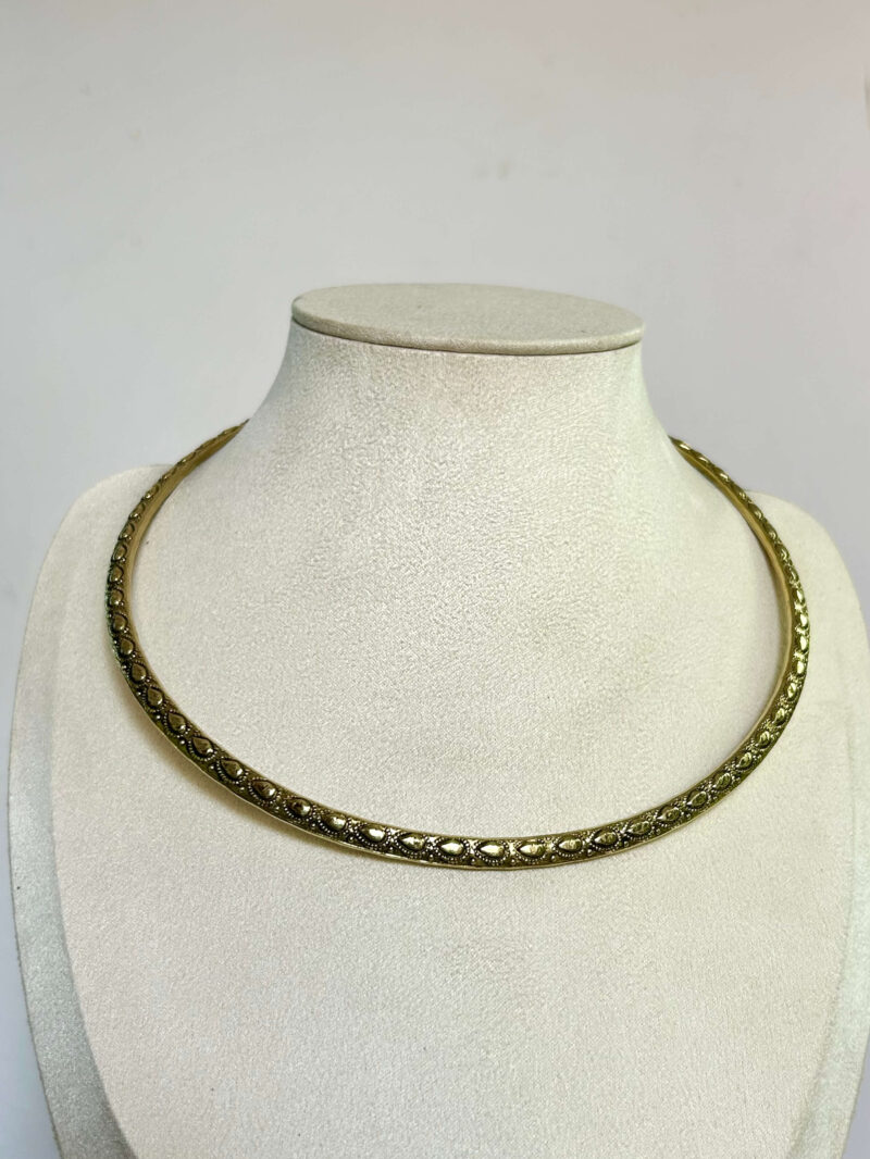 Vintage Pattern Embossed Brass Choker