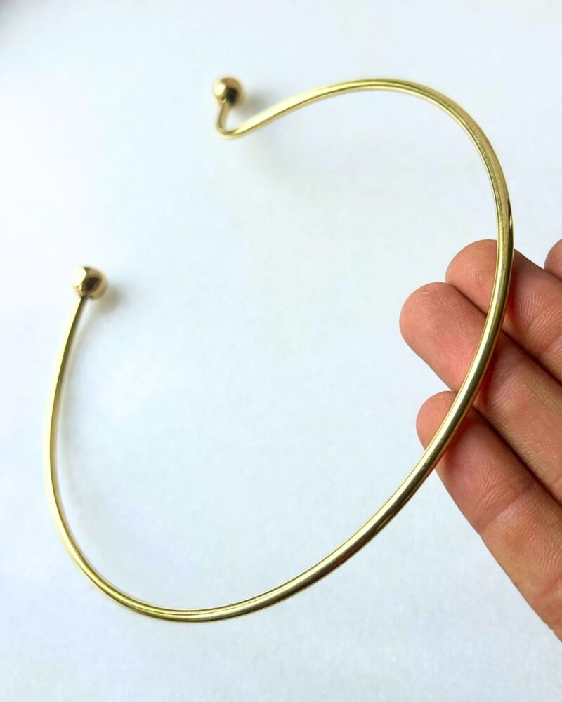 Coiled Wire Finish Brass Choker - Image 4