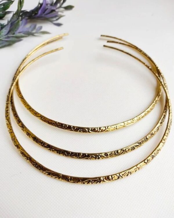 Bloomline Blossom Embossed Brass Choker
