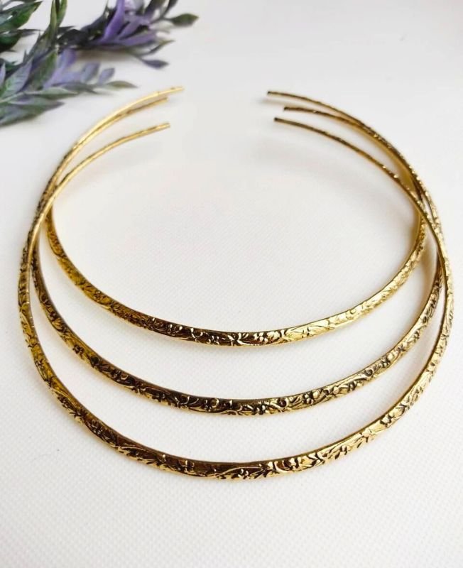 Bloomline Blossom Embossed Brass Choker