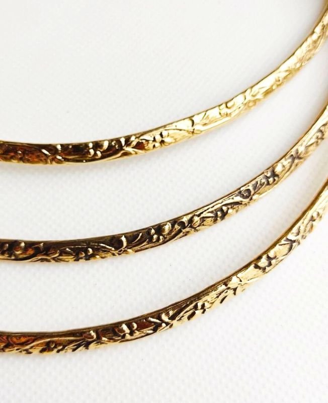 Bloomline Blossom Embossed Brass Choker - Image 3
